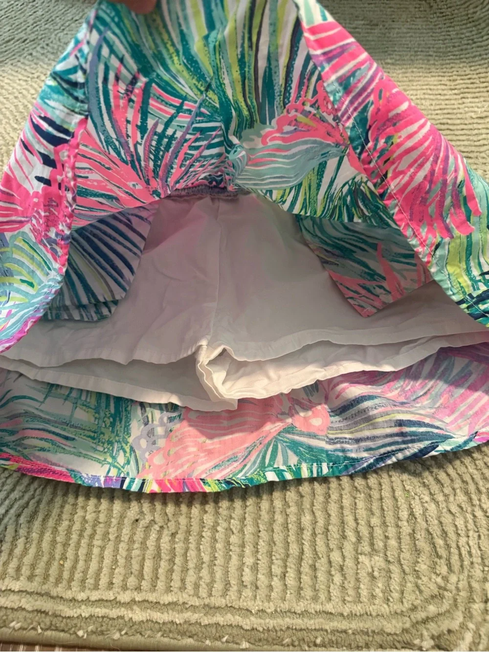 Lilly Pulitzer Girls Sam Skort Scarlet Macaw Sz L